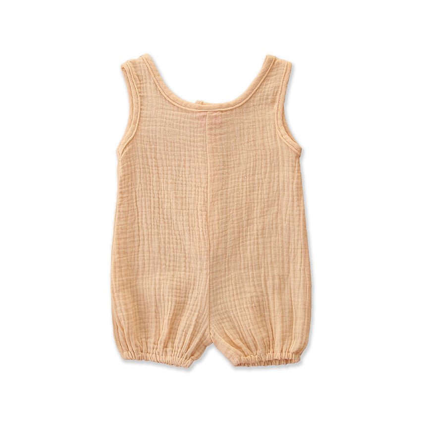 Baby Sleeveless Linen Rompers